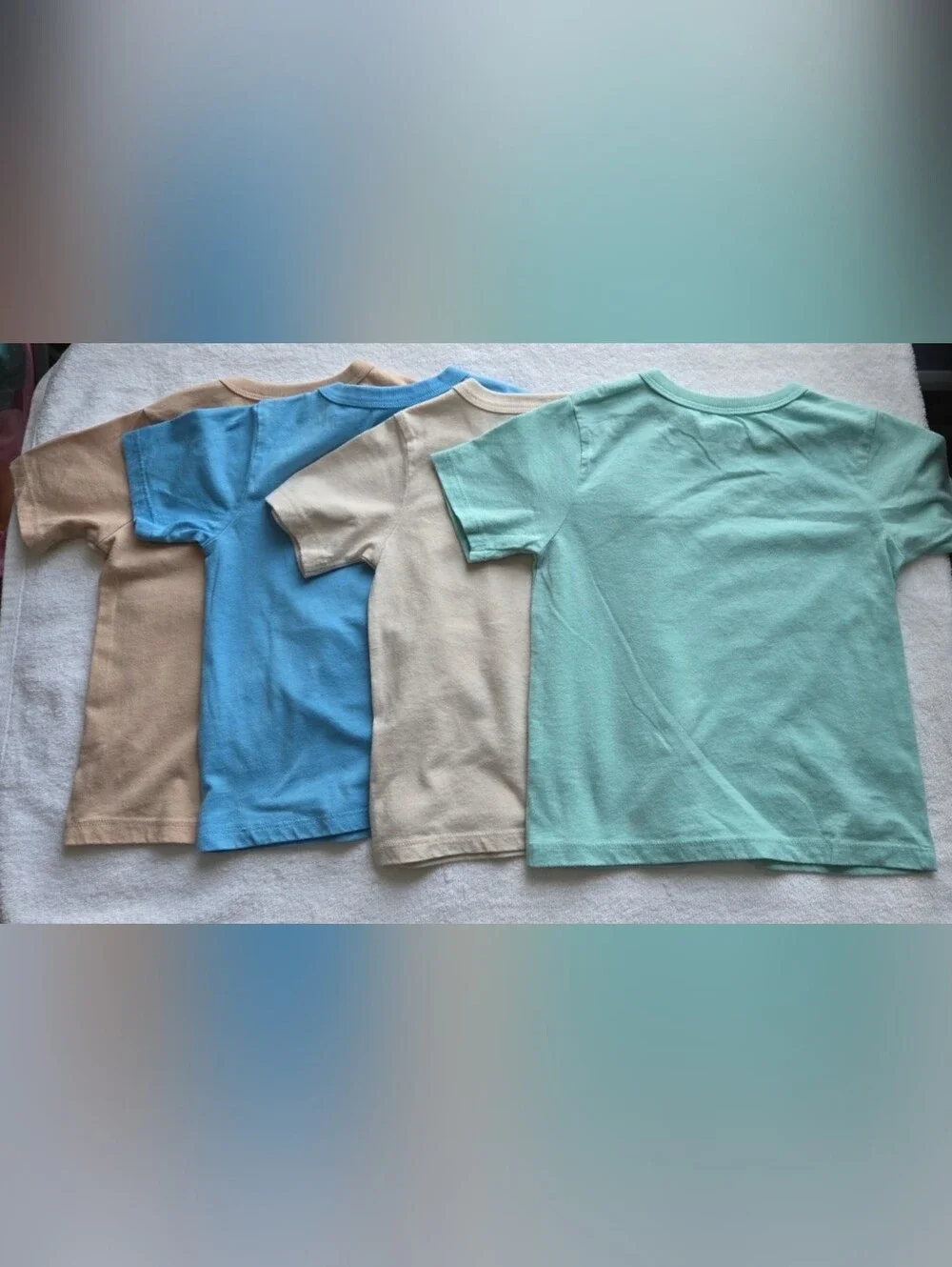 The Children's Place Boys Graphic Tee Bundle 4 - Mint, Cream, Light Blue, Tan,3T